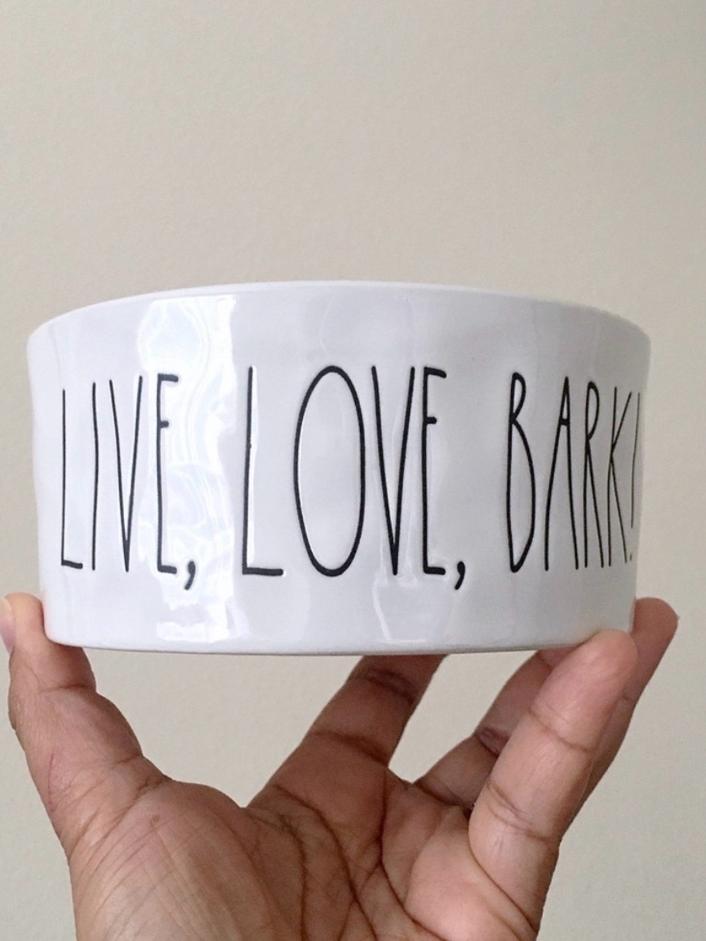 Rae Dunn Live, Love, Bark! Dog or Cat Pet Bowl